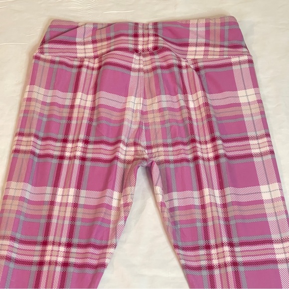 3/$15 LULA ROE Pink Plaid Leggings, TC - Picture 4 of 7